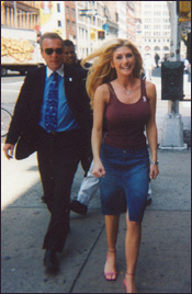 Photo of Brande Roderick walking towards us.